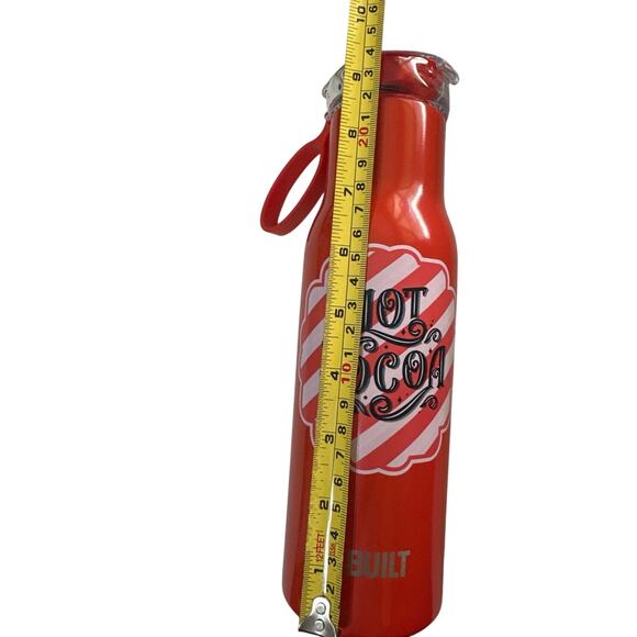 Built Insulated 18oz stainless steel Hot Cocoa  thermos w/flip top Red NWT - Picture 7 of 8